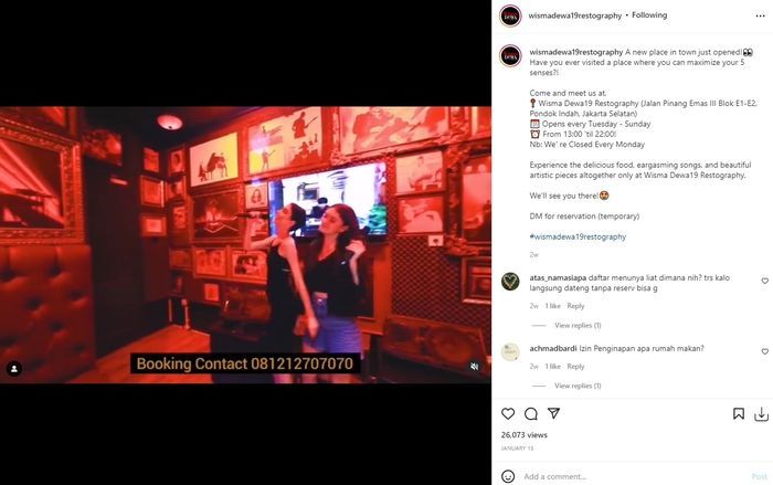 Ruang karaoke di restoran Ahmad Dhani
