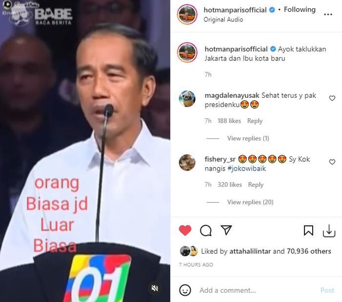 Unggahan Presiden Jokowi