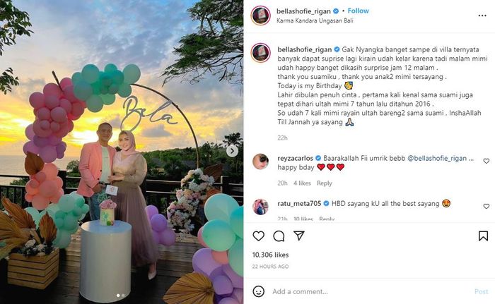 Bella Shofie bersama suami barunya