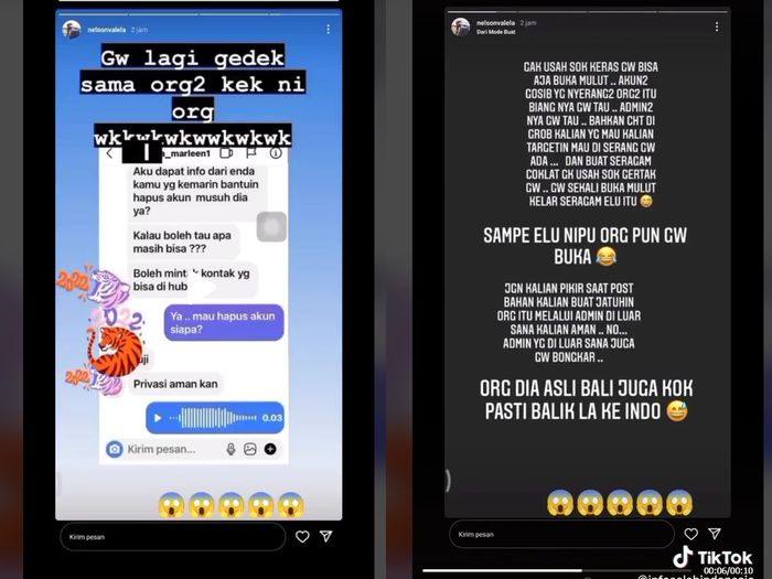 tiara marleen ingin hilangkan akun Fuji