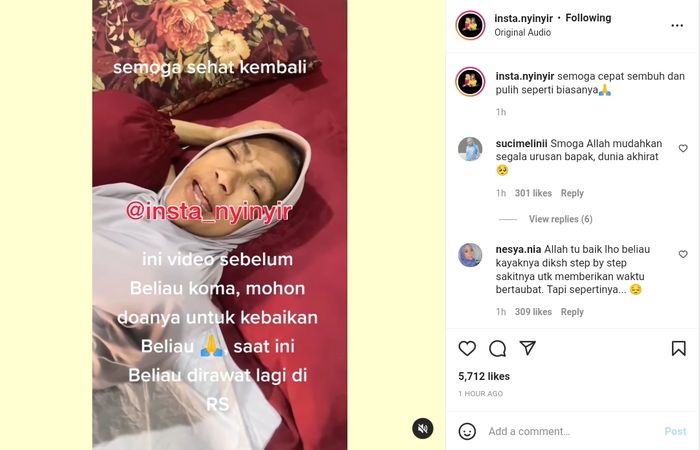 Video Dorce Gamalama berwajah pucat yang beredar di Instagram