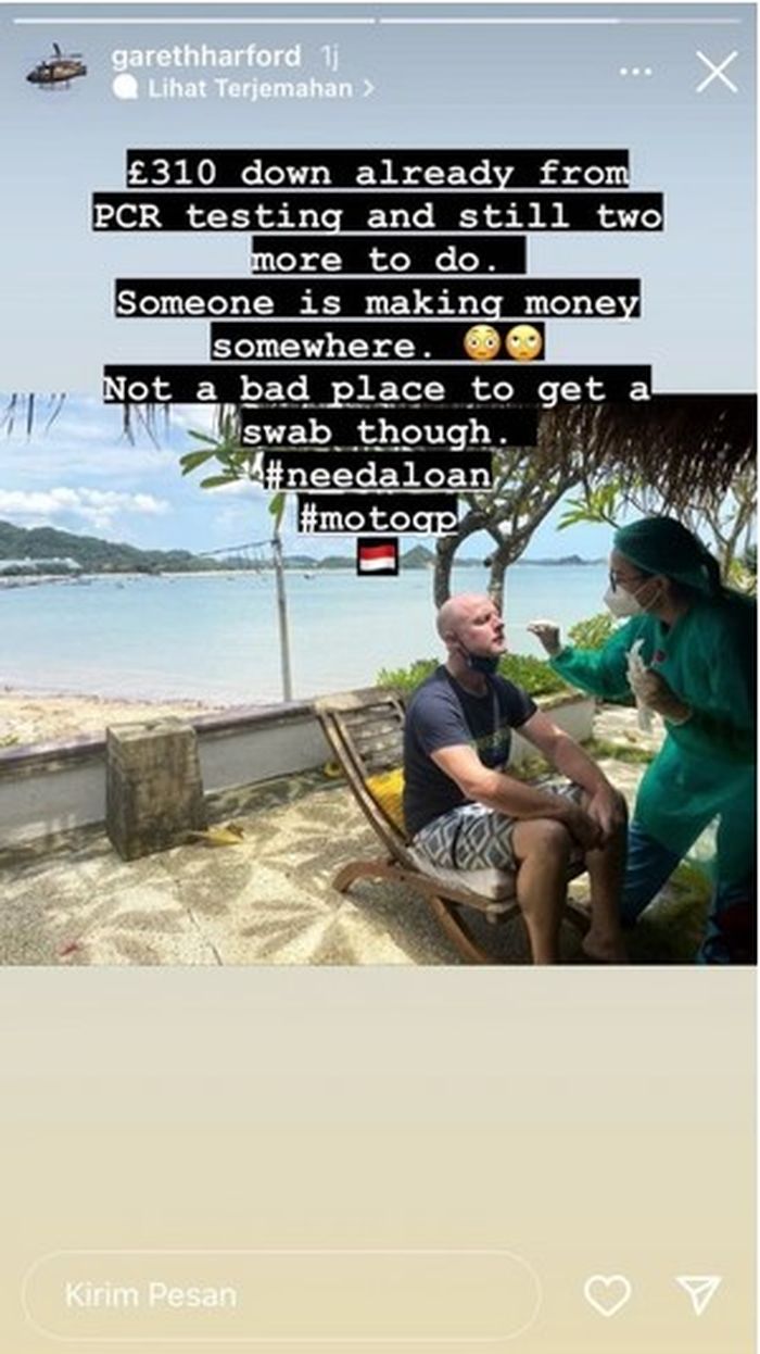 Keheranan Gareth Haford dia ungkapkan di Insta Storynya. Beliau adalah Fotographer resmi MotoGP.