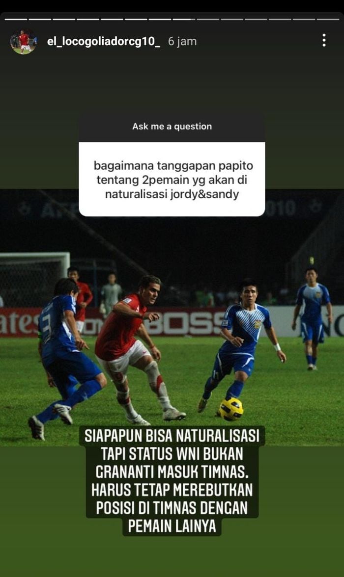 Striker timnas Indonesia, Cristian Gonzales, ikut komentari proses naturalisasi Jordi Amat dan Sandy Walsh.