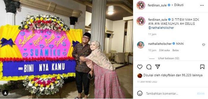Nathalie Holscher beri hadiah Valentine untuk Sule