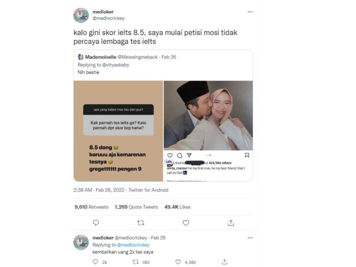 Unggahan Warda disorot netizen