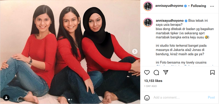 Istri Agus Yudhoyono tiba-tiba pajang foto lawas saat masih masih gadis belia, Annisa Pohan langsung dibanjiri pujian.