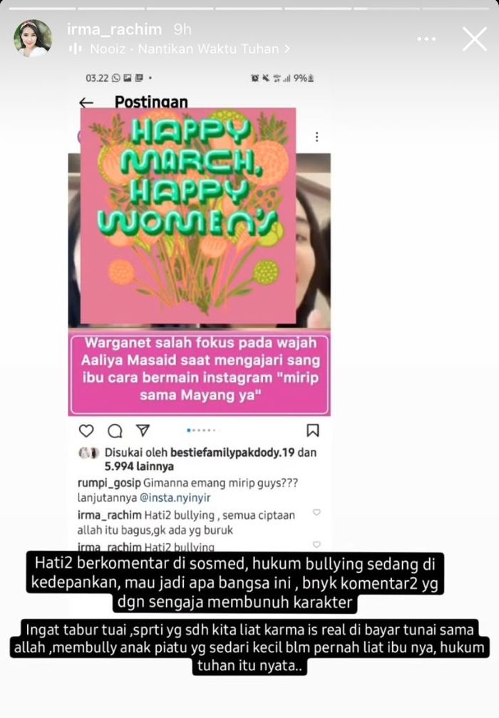 Irma Rachim tak terima Mayang disebut mirip anak sambung Angelina Sondakh