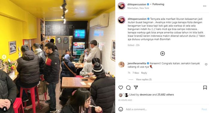 Ditto Percussion dan Ayudia ikut menyumbangkan idenya dalam tercetusnya warkop NYC