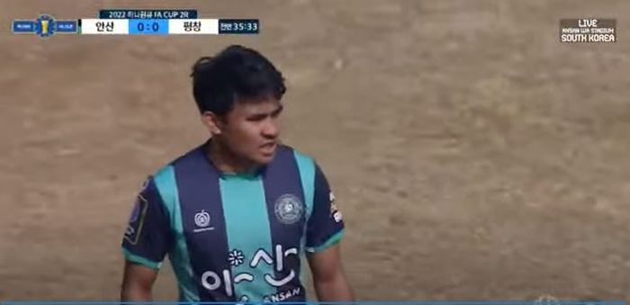 Penampilan Asnawi Mangkualam saat membela Ansan Greeners yang kalah 1-2 dari tim Kasta Keempat, Pyeongchang United di putaran kedua Piala FA Korea Selatab, Rabu (9/3/2022).