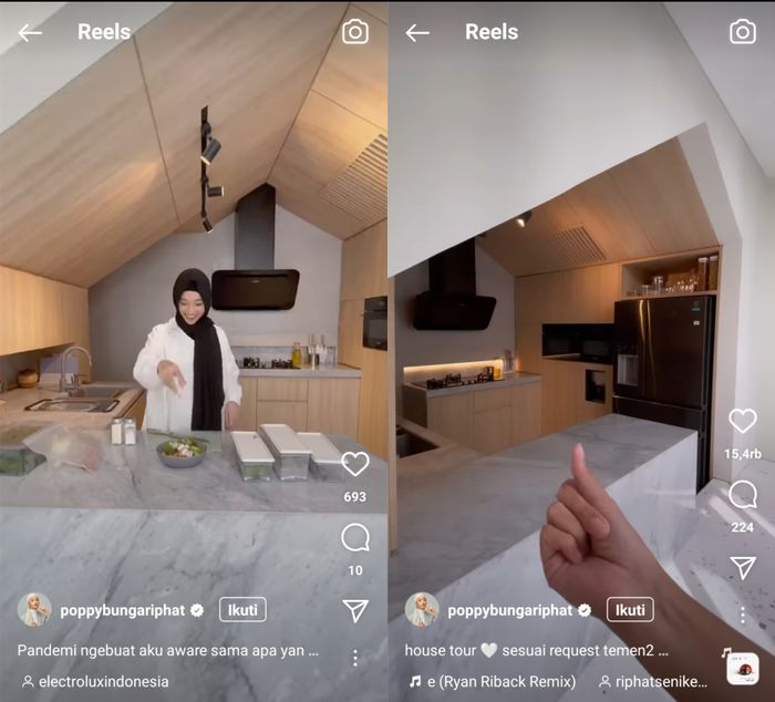 Potret dapur di rumah artis Poppy Bunga.