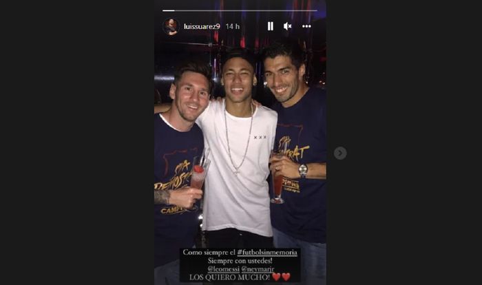 Pesan dukungan Luis Suarez untuk Lionel Messi dan Neymar Junior yang baru saja dicemooh fan PSG 