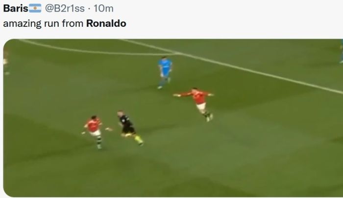 Cristiano Ronaldo meneriaki wasit laga Manchester United vs Atletico Madrid.