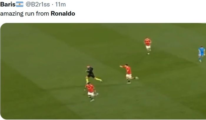 Cristiano Ronaldo meneriaki wasit laga Manchester United vs Atletico Madrid.