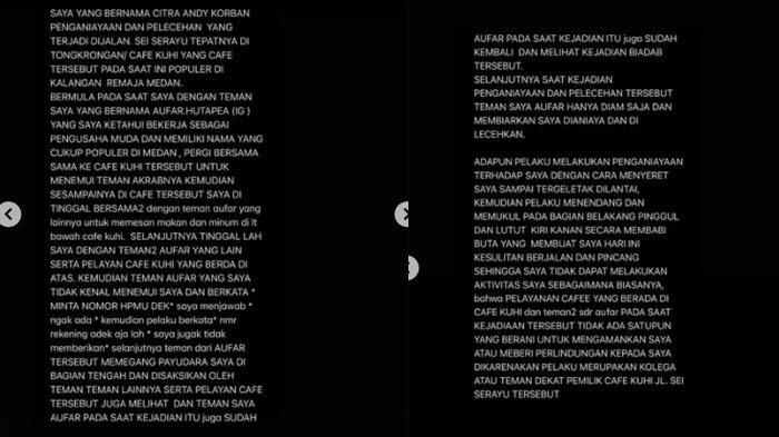Citra Andy mengaku mengalami pelecehan dan penganiayaan