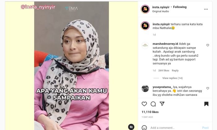 Nathalie Holscher berlinang air mata beri pesan ke anak sambungnya