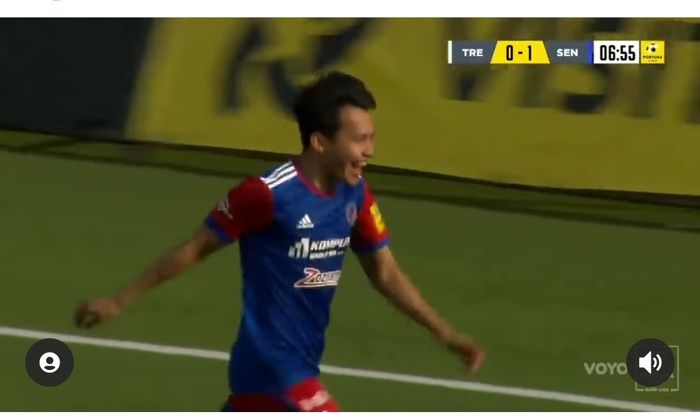Pemain timnas Indonesia di FK Senica Witan Sulaeman sukses mencetak gol ke gawang AC Trencin