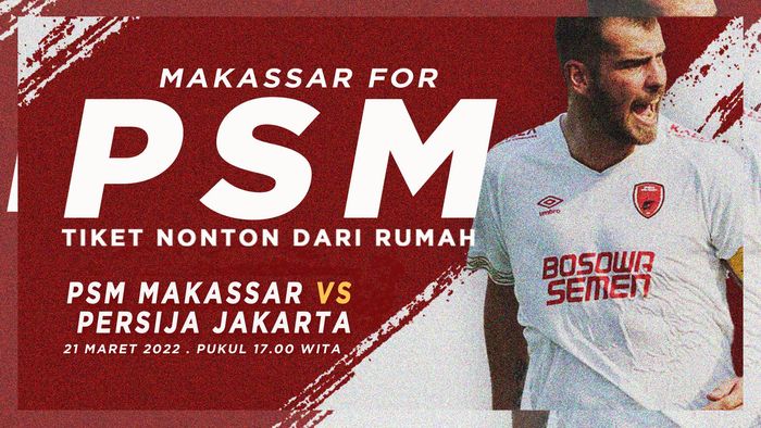Banner tiket PSM Makassar yang dijual oleh suporter.