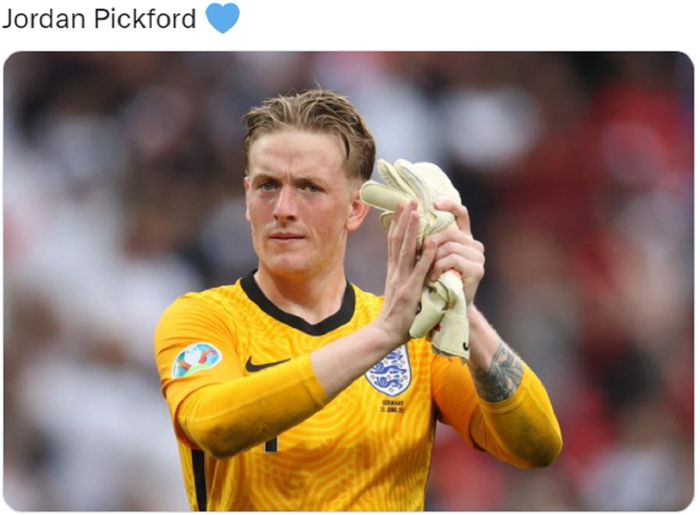 Penjaga gawang timnas Inggris, Jordan Pickford.