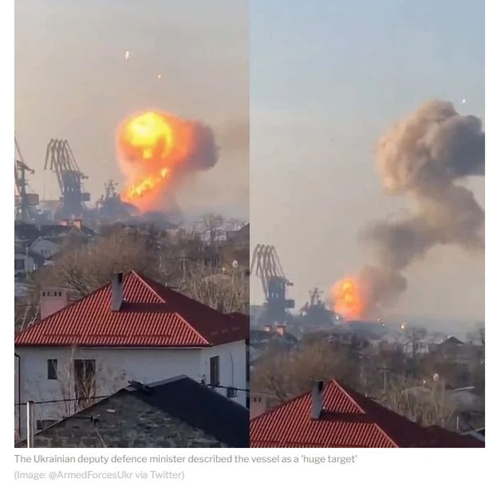 Kapal Rusia hancur dalam perang Rusia dan Ukraina.