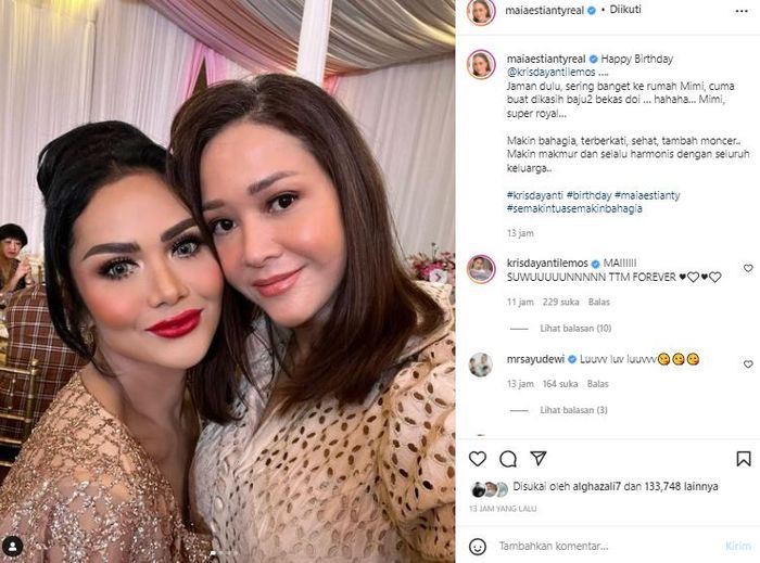 Krisdayanti dan Maia Estianty saat berada di ultah KD