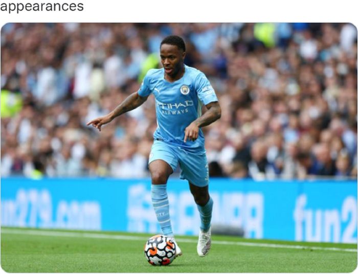 Penyerang Manchester City, Raheem Sterling.