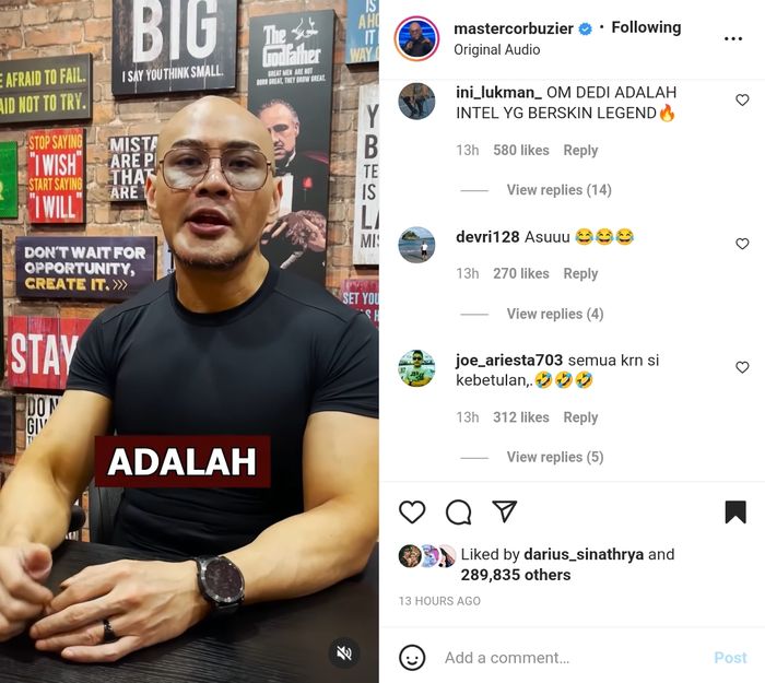 Unggahan Deddy Corbuzier