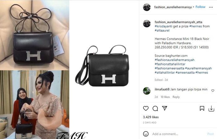 Tas Hermeś Krisdayanti yang sangat mewah
