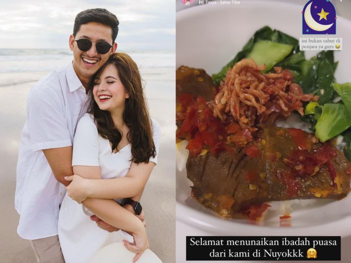 Menu sahur pertama Tasya Kamila dan Randi Bachtiar.