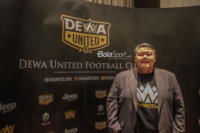 CEO Dewa United, Ardian Satya Negara, saat ditemui dalam jumpa pers di Hotel Episode, Gading Serpong, Banten, 4 April 2022.
