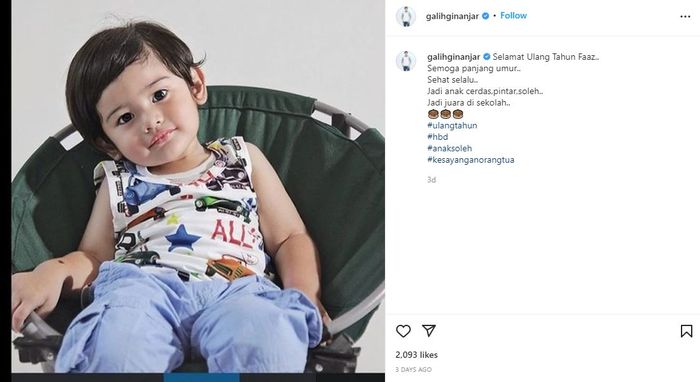 Ucapan Galih Ginanjar untuk King Faaz yang berulang tahun