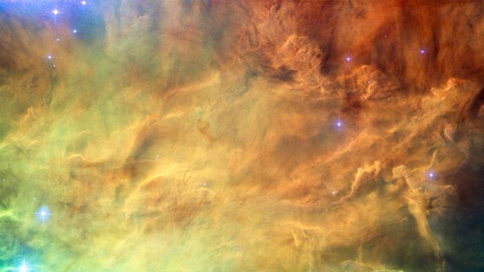 Gambar yang diambil oleh Teleskop Hubble dalam naskah Nebula Lagoon ini.  Big Bang, semua gas besar lanka helium-3 dibuat, dan partikel gas di menjie bagi nebula, semua satun kemudian unik tata surya kita.  Jumlah helium-3 adalah boker dari Inti logam bumi mena planet planet kita terbentuku dalam nebula dengan kolsentrasi helium-3 yang tinggi.