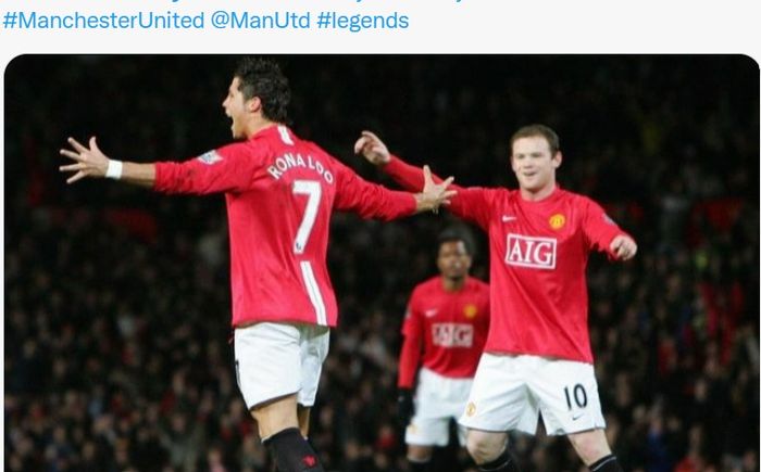 Cristiano Ronaldo dan Wayne Rooney, saat masih bermain bersama di Man United.