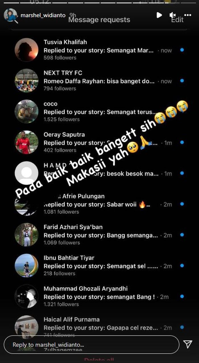 Marshel disemangati para followers nya.