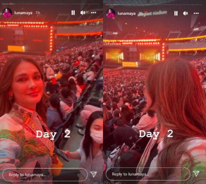 Girangnya Luna Maya nonton konser BTS di Las Vegas