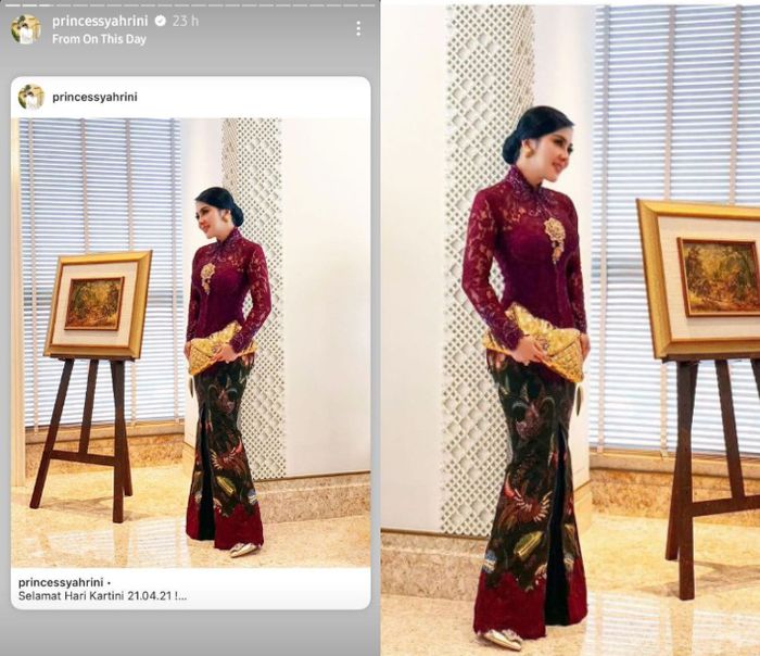 Syahrini dalam balutan kebaya di hari Kartini