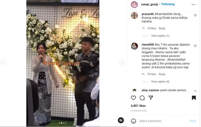 Momen lamaran Adinda Azani 