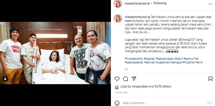 Maia Estianty jalani masa pemulihan pasca operasi