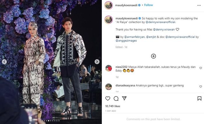 Penampilan Maudy Koesnaedi dan putranya, Eddy Meijer