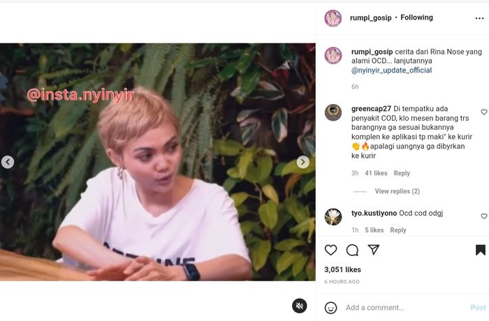 Rina Nose mengungkap penyebab perceraiannya dengan mantan suami lantaran gangguan OCD yang ia derita.