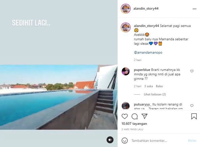 Penampakan rumah baru Amanda Manopo