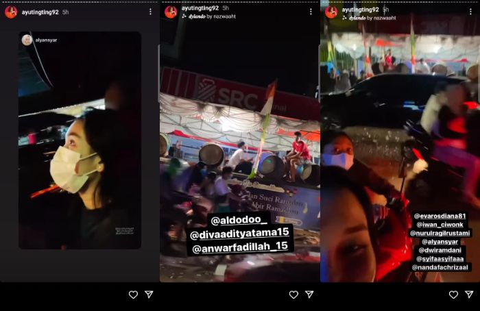 Ayu Ting Ting saat merayakan takbiran