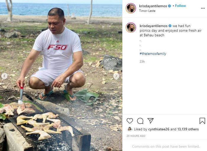 Raul Lemos berpenampilan sederhana saat liburan bareng Krisdayanti