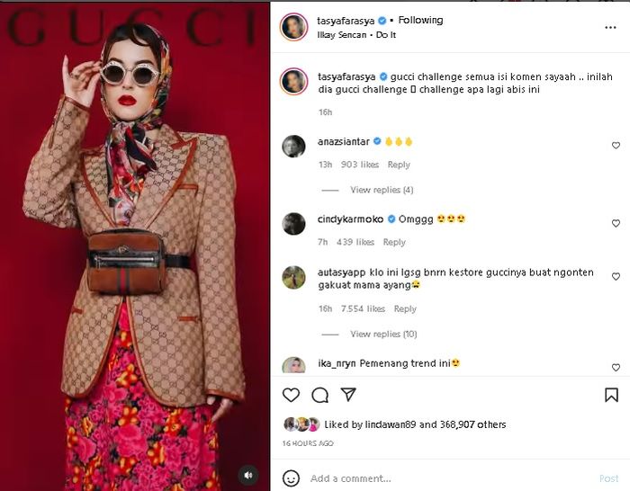 Harga Outfit Tasya Farasya, Totalnya 