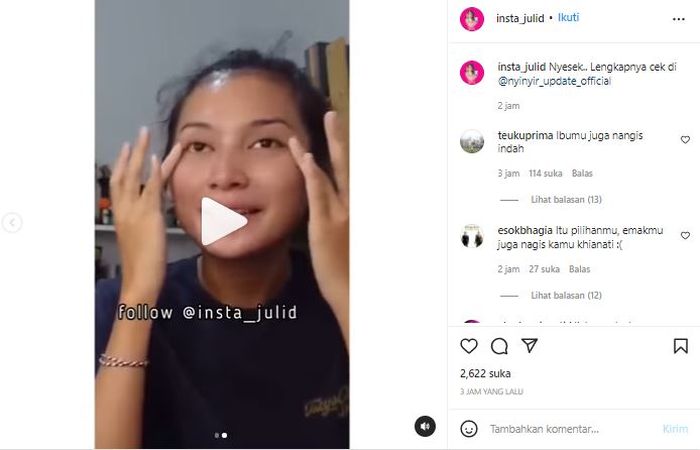 Indah Permatasari menangis kenang hari pernikahannya tanpa kehadiran orang tua.