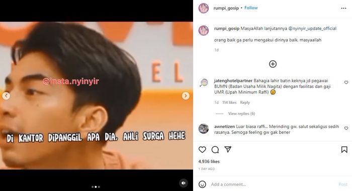 Raffi Ahmad dijuluki ahli surga karena kebaikan hatinya