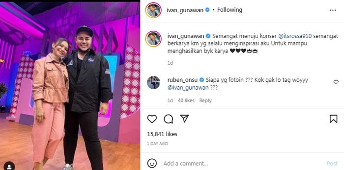 Ivan Gunawan berikan dukungan pada Rossa menjelang konser