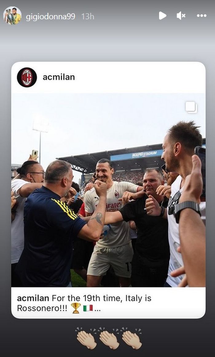 Reaksi Donnarumma selepas AC Milan juara di musim 2021-2022