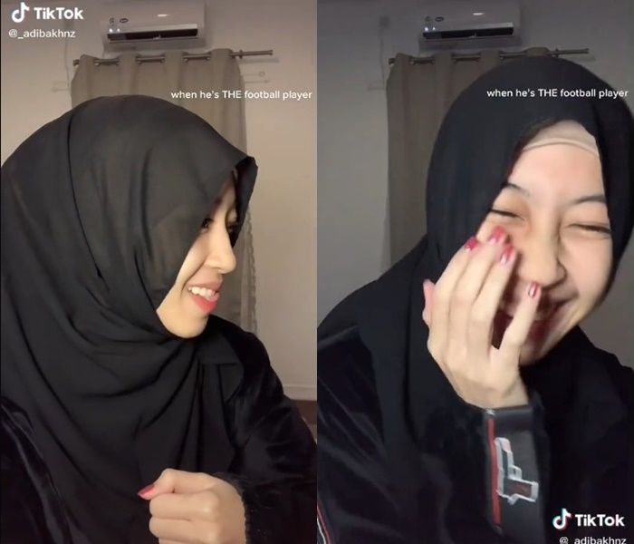 Adiba Khanza saat bermain TikTok