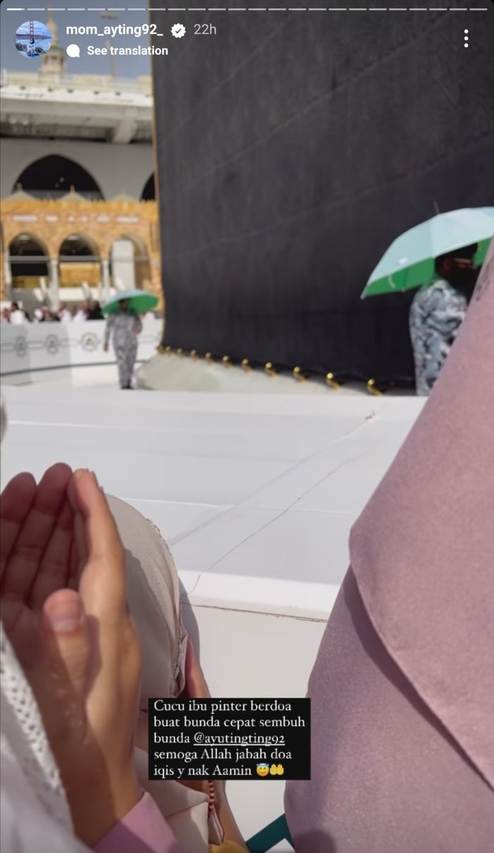 Bilqis berdoa untuk kesembuhan sang mama.
