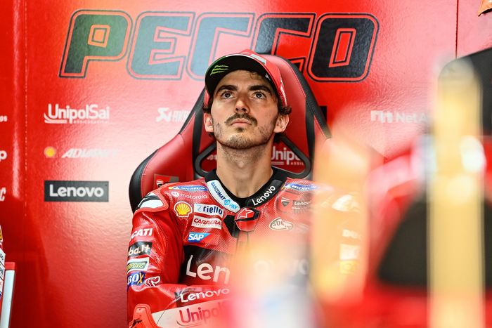 Pembalap Ducati Lenovo, Francesco Bagnaia, ketika berada pada rangkaian MotoGP Catalunya 2022 di Sirkuit Barcelona, 3-5 Juni 2022.